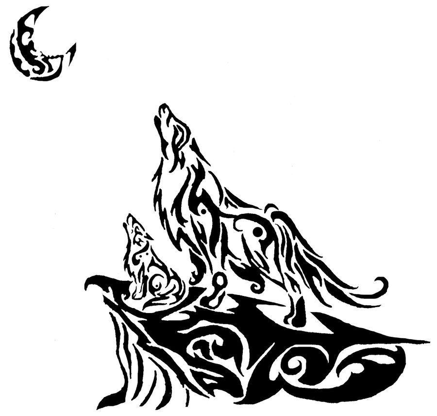 Black and White Drawing of a Wolf Logo - Free Black And White Tattoo Drawings, Download Free Clip Art, Free ...