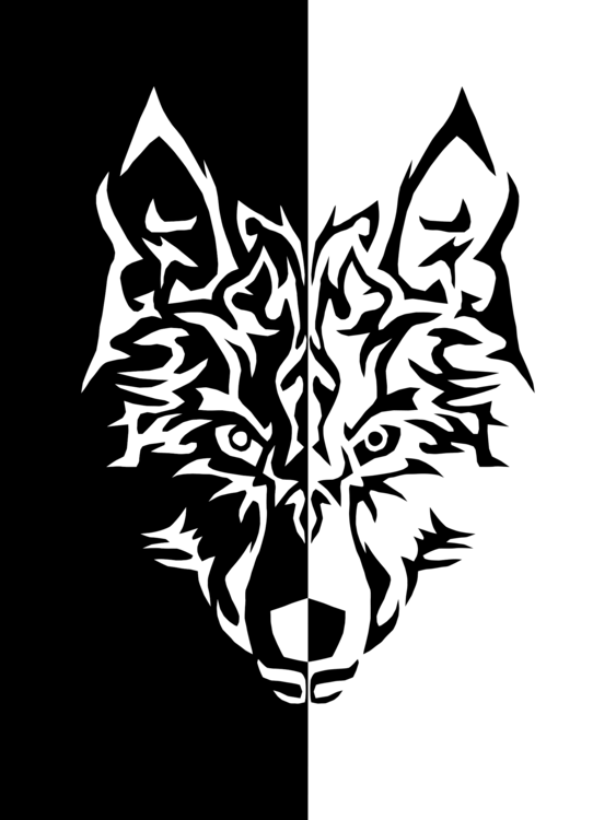 Black and White Drawing of a Wolf Logo - Dog Arctic wolf Black wolf Animal Totem free commercial clipart ...