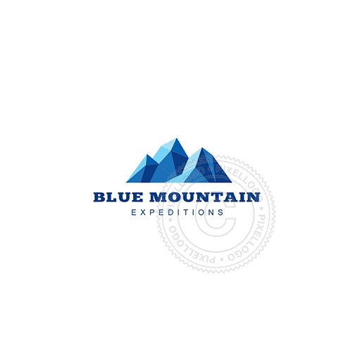 Mountain Peak Logo - Blue Mountain Peaks logo - 3d mountain peak | Pixellogo