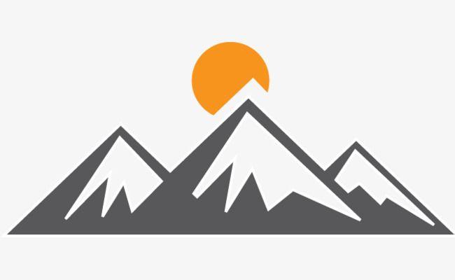 Mountain Peak Logo - Sunset And Mountain Peaks, Sunset Clipart, Sunset Material, Mountain ...