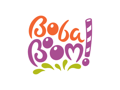 Boba Drink Logo - BobaBoom! logo, for a bubble (boba) tea café concept in Jakarta ...
