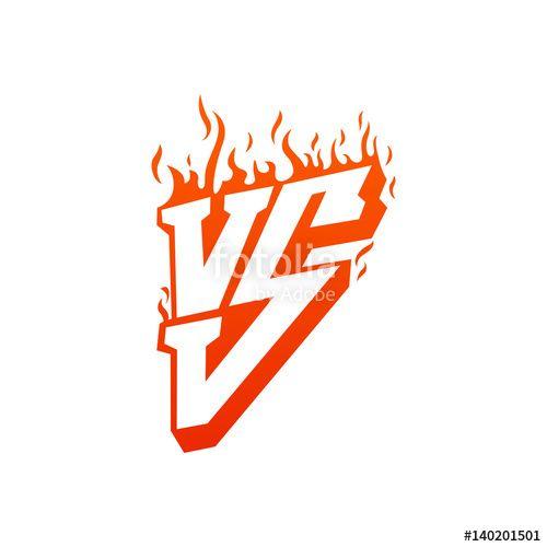 Flaming Letter S Logo - Versus with fire frames and vs letters. Flaming VS for duel