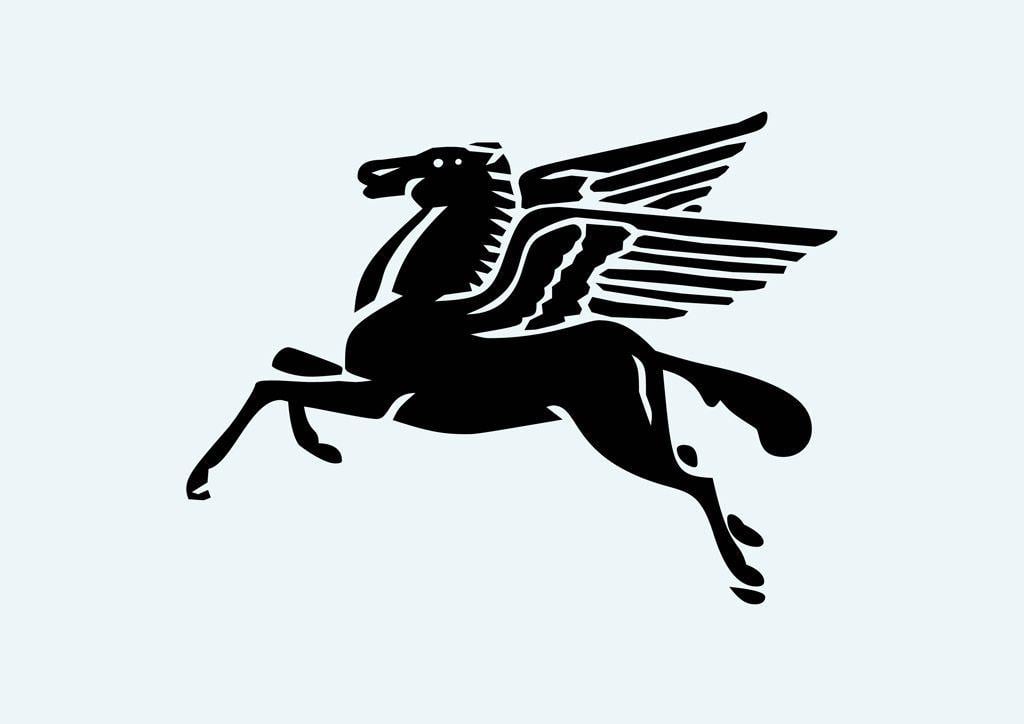 Mobil Flying Horse Logo - Mobil Pegasus Vector Art & Graphics | freevector.com