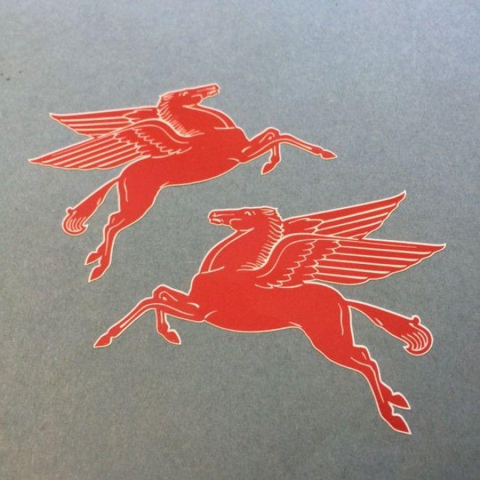 Mobil Flying Horse Logo - Mobil Pegasus Stickers