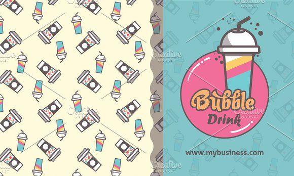 Boba Drink Logo - Bubble Drink Business Card vol 1 ~ Business Card Templates ...