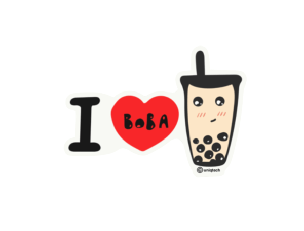 Boba Drink Logo - I Heart Boba Tapioca Milk Tea Sticker – www.at-lotus.com