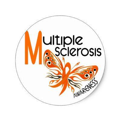 Multiple Sclerosis Butterfly Logo - Butterfly Warrior Awareness sticker / decal | Zazzle.com