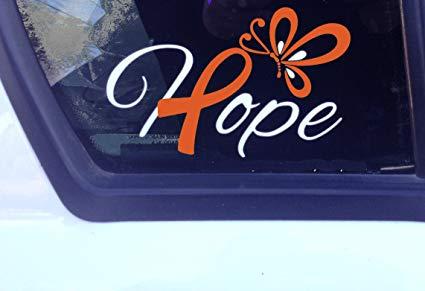 Multiple Sclerosis Butterfly Logo - Amazon.com : Orange Awareness Ribbon Hope with Butterfly Window ...