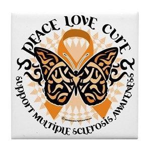 Multiple Sclerosis Butterfly Logo - Multiple Sclerosis Coasters - CafePress