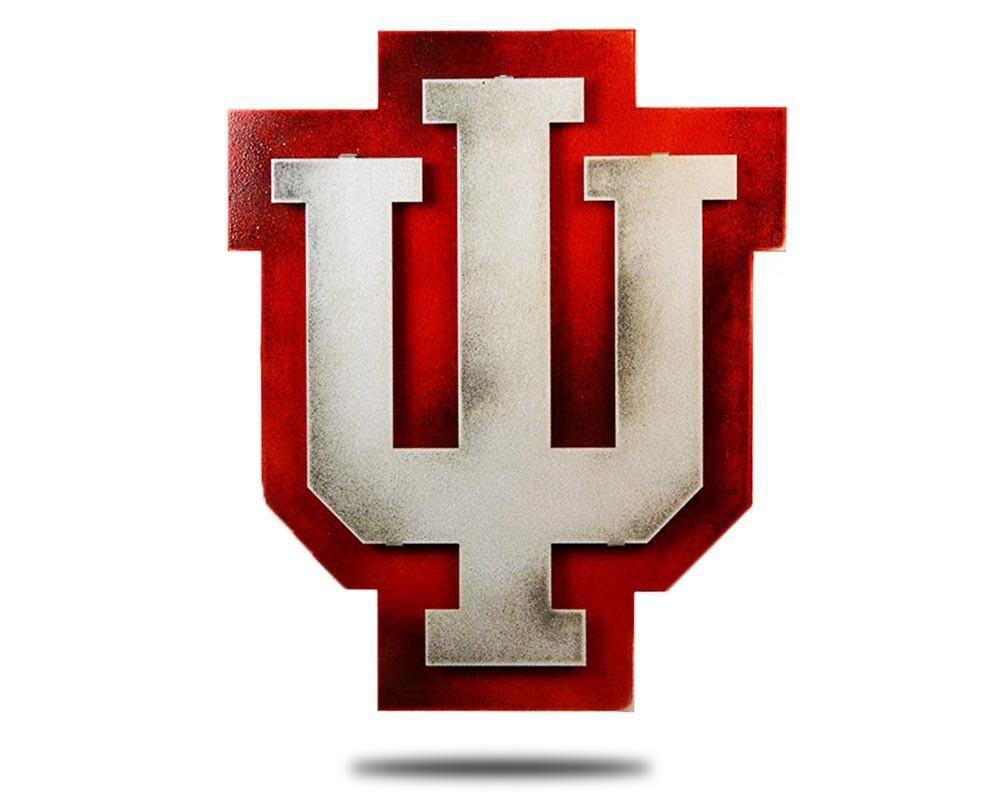IU Basketball Logo - Indiana University Logo Vintage Steel Artwork - Hex Head Art