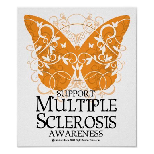 Multiple Sclerosis Butterfly Logo - Multiple Sclerosis Butterfly Poster | Zazzle.com