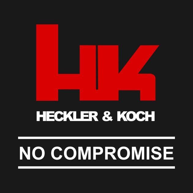 HECKLER & KOCH HK Logo No Compromise Khaki Tan Sticker 4 Circle Decal H&...