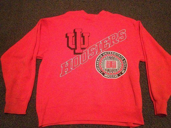 IU Basketball Logo - Vintage Mens Indiana Hoosiers IU Basketball Logo Print