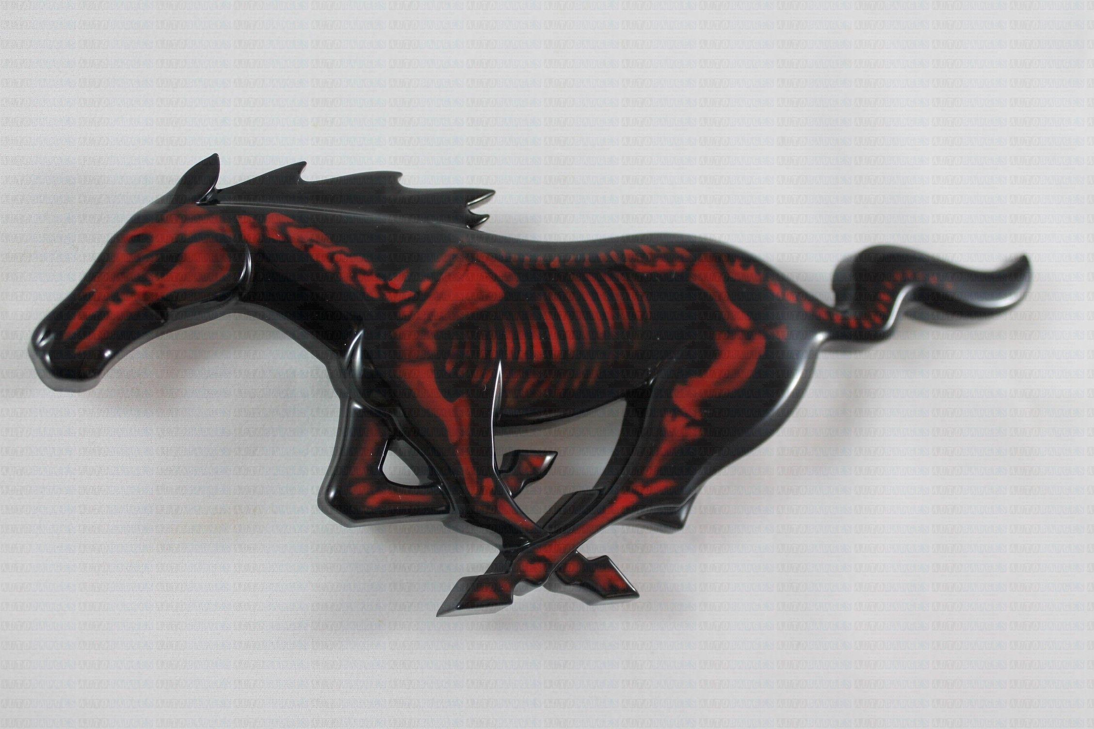 Red Mustang Horse Logo - Skeleton Ponies 1994-2016 | AutoBadges