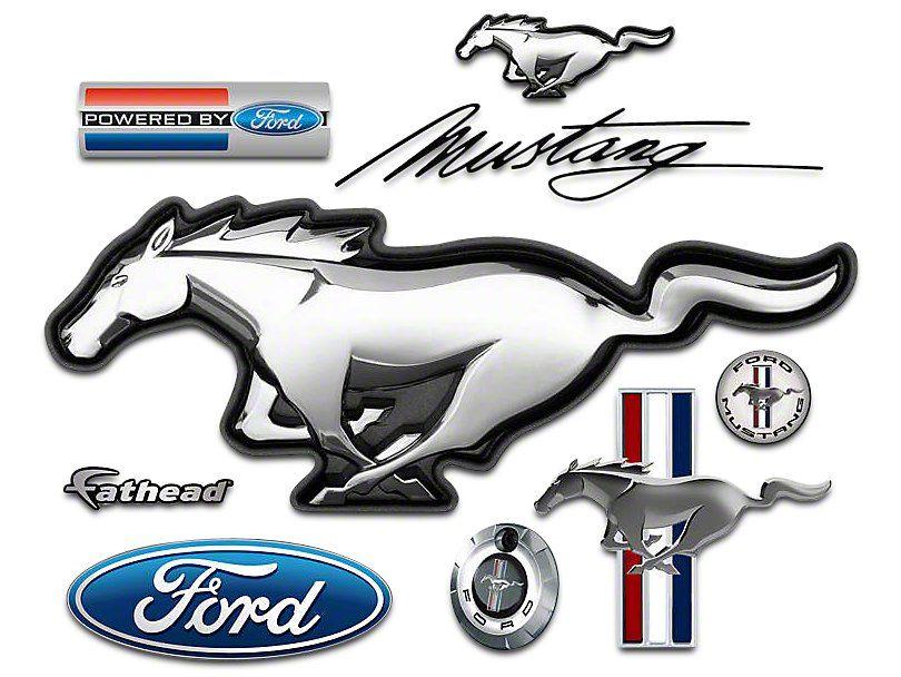 Red Mustang Horse Logo - Fathead Mustang Ford Mustang Logo Wall Decals 1055 00007