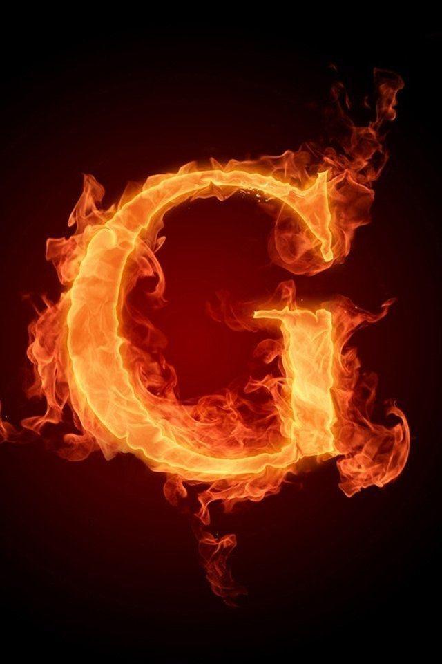Blue Flame Letter G Logo - G on fire. Alphabet on fire. Lettering