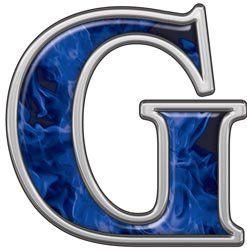 Blue Flame Letter G Logo - Reflective Letter G with Inferno Blue Flames h