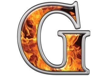 Blue Flame Letter G Logo - Reflective Letter G with Inferno Flames