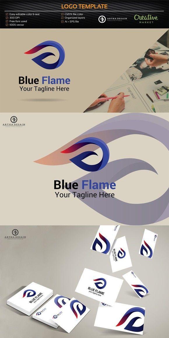 Blue Flame Letter G Logo - Blue Flame Logo. Logo Templates. $29.00 | Logo Templates | Pinterest ...