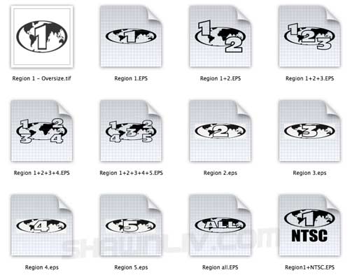 NTSC Logo - Giveaway A Collection of DVD Regions in Oval & Square | ShawnLiv