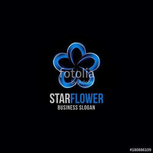 Style Flower Logo - 3D Style Star Flower Logo Template