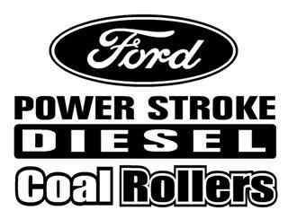 Black and White Ford Diesel Logo - Power Stroke Coal Rollers 3 Decal Sticker