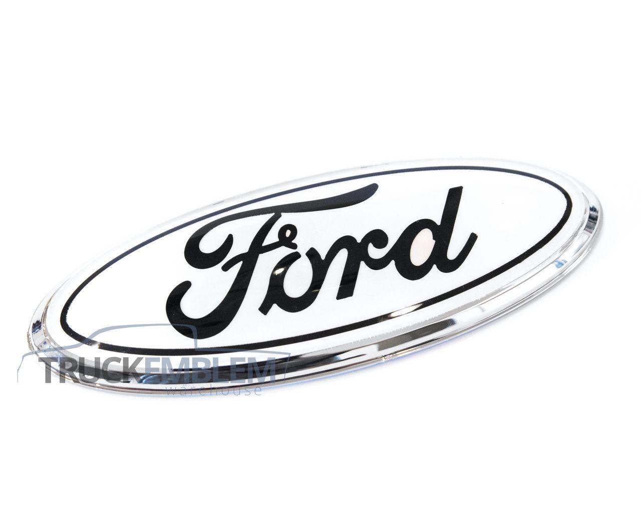 Black and White Ford Diesel Logo - 1 NEW CUSTOM WHITE CHROME & BLACK 99-04 FORD 7