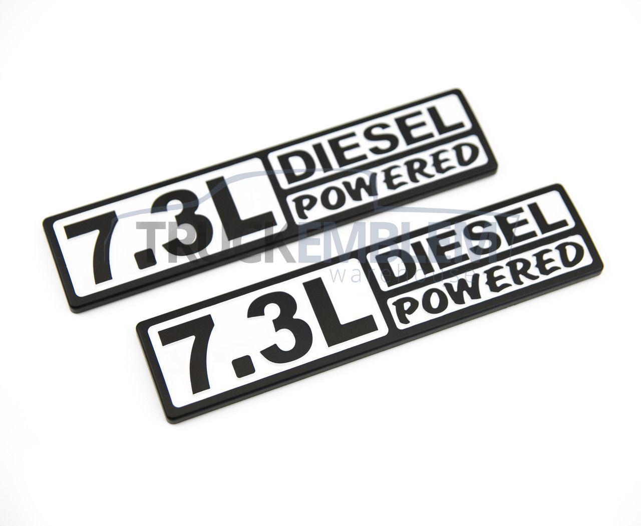 Black and White Ford Diesel Logo - 2 NEW BLACK & WHITE FORD CUSTOM 7.3L DIESEL POWERED F250 F350 SUPER ...