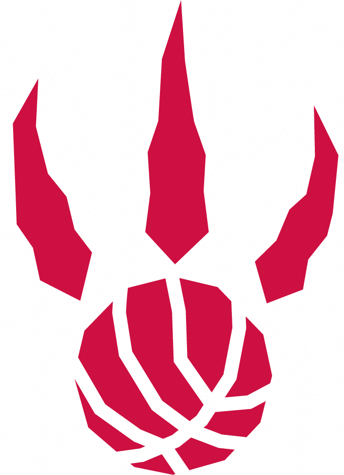 Red Raptor Logo - Toronto Raptors Alternate Logo (1996) - A red raptor paw print with ...
