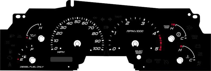 Black and White Ford Diesel Logo - Black Cat Custom Automotive - Ford F250 F350 Excursion Gauge Faces