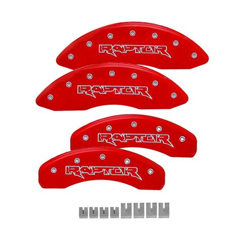 Red Raptor Logo - MGP Caliper Covers - Red with Raptor Logo – OffroadAlliance.com