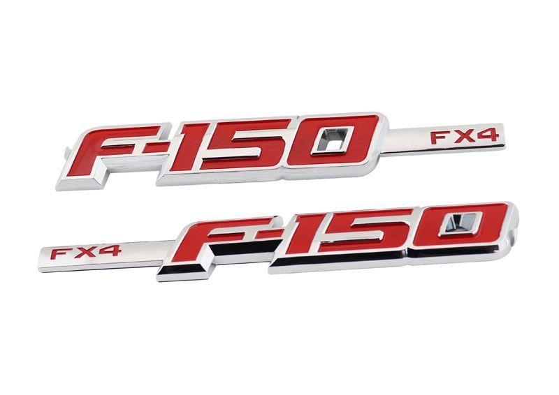 Red Raptor Logo - 2 pcs Chrome Red FX4 F 150 for F 150 Raptor FX4 Sport Fender Emblem ...