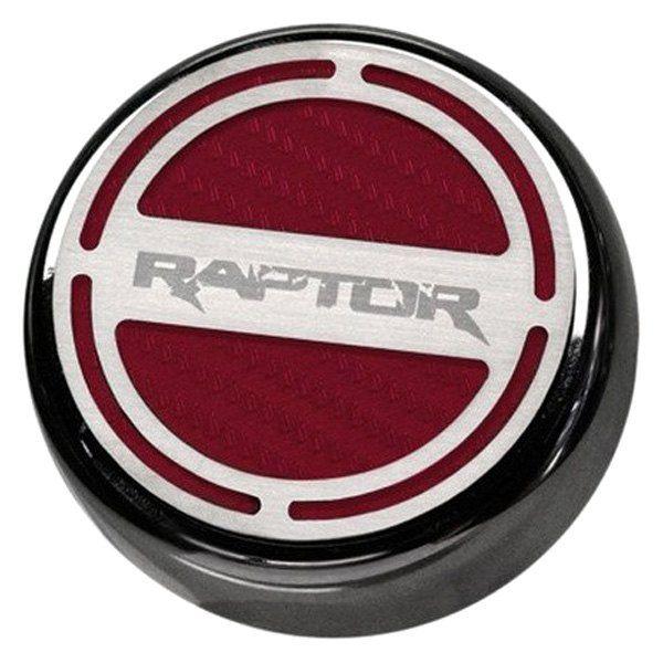 Red Raptor Logo - American Car Craft® 773009 RD Red Carbon Fiber Cap Cover