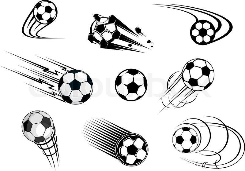 Soccer Ball Logo - Soccer Ball Logo Fflying Soccer Balls Set With Motion Trails