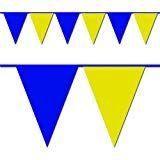 Blue Green Yellow Triangle Logo - Ziggos Party Green and Yellow Triangle Pennant Flag 100