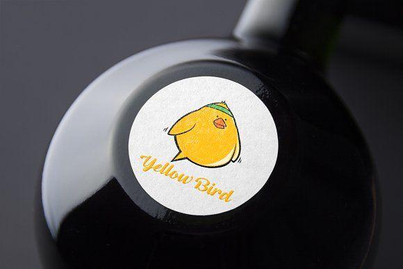 Yellow Bird in Circle Logo - Yellow Bird Logo Template ~ Logo Templates ~ Creative Market