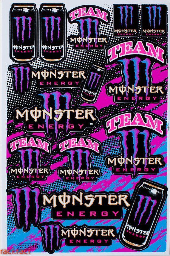 Purple Monster Logo - Pink Purple Monster Energy Claws Sticker Decal Supercross Motocross ...