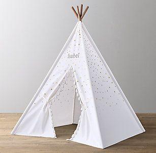 Tee Pee in Red White Circle Logo - Play Tents | RH Baby & Child