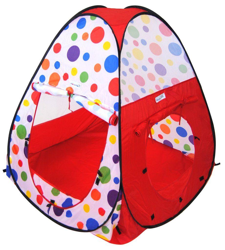 Tee Pee in Red White Circle Logo - Polka Dot Teepee Play Tent – eWonderWorld