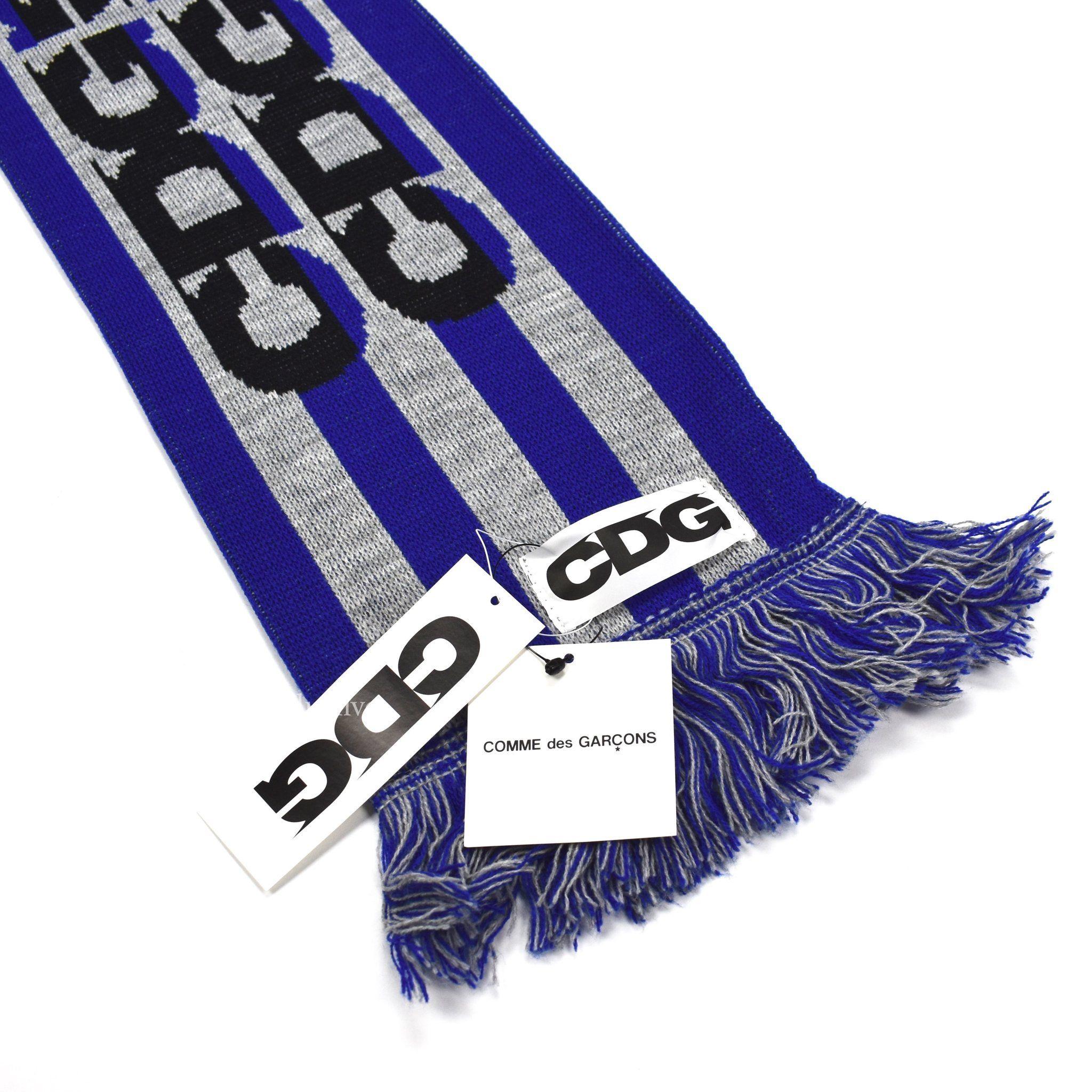 Blue Stripe Logo - Comme des Garcons - CDG Blue Stripe Logo Scarf – eluXive