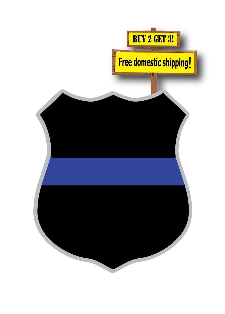 Blue Stripe Logo - Thin Blue Line Badge Blue Stripe Decal Sticker Protect our Police