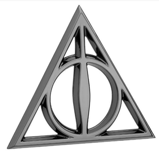 Black Chrome Logo - Harry Potter Deathly Hallows Premium 3d Black Chrome Logo Emblem ...