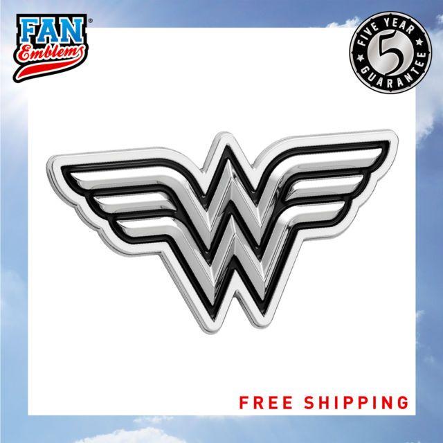 Black Chrome Logo - Wonder Woman 3D Car Emblem Black Chrome DC Comics Logo Auto Sticker