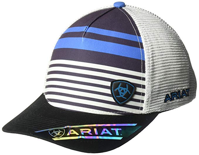Blue Stripe Logo - Ariat Men's Blue Stripe Offset Logo Cap, OSFM: Clothing