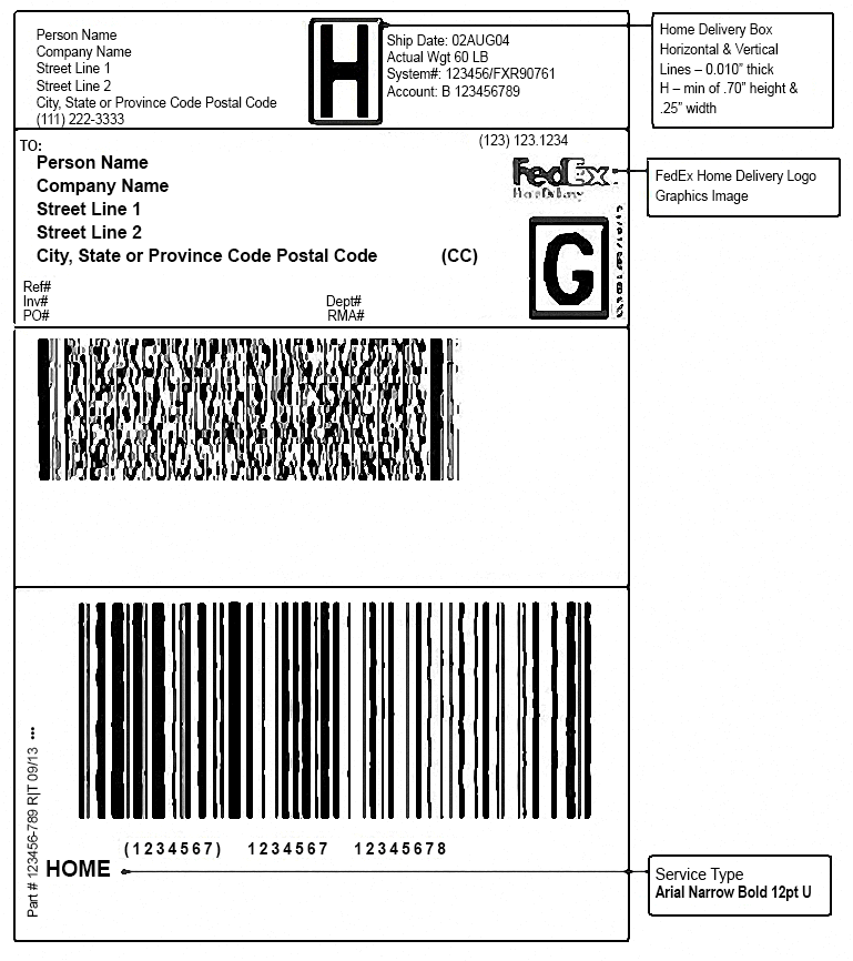 FedEx Ground Home Delivery Logo - Appendix V: FedEx Ground Thermal Label Samples