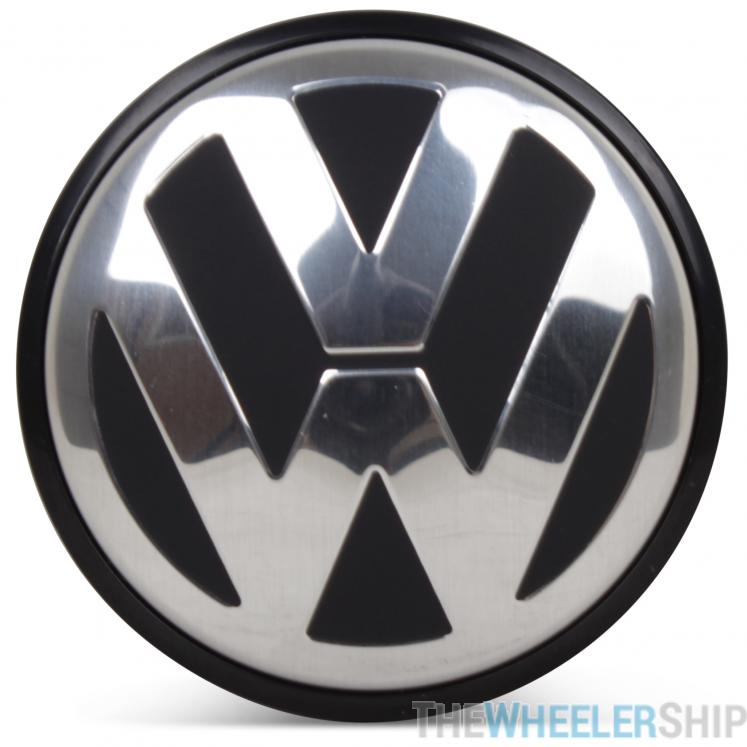 Black Chrome Logo - Volkswagen Center Cap. Chrome & Black VW Center Caps
