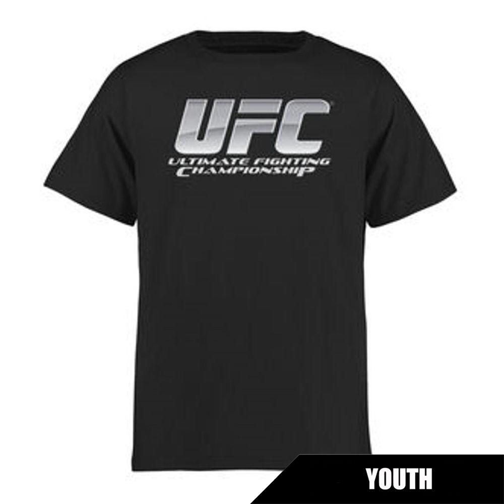 Black Chrome Logo - UFC Youth Black Chrome Logo Crew Tee Golden Knights