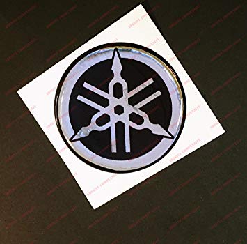 Black Chrome Logo - Logo Emblem Sticker Decal Yamaha, Lathes, 3d effect. Colour: Black ...
