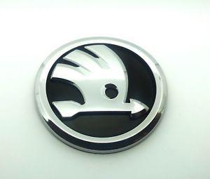 Black Chrome Logo - Skoda New Black Chrome Emblem Badge Rear Boot Trunk Sticker 90mm | eBay