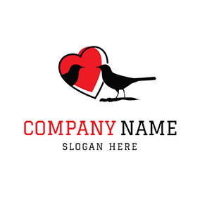 Red with a Wing On It with a Foot Business Logo - Free Heart Logo Designs | DesignEvo Logo Maker
